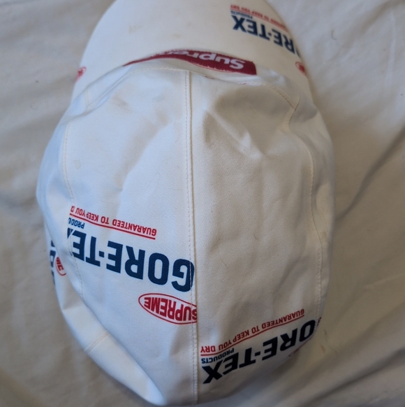 Supreme White Cap Gore-Tex Accents Hat Blue Red Polartec Athletic Streetwear - Picture 9 of 9